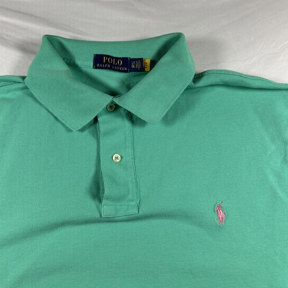Polo Ralph Lauren Mens LT Green Classic Fit Short Sleeve Pique Polo Shirt